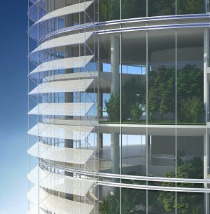 View of Solar shading device for high-rise buildings